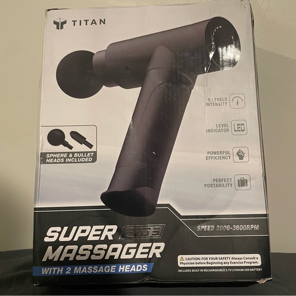 Titan Deep Tiasue Massage Gun with Multiple Settings! Still in the box, unused. - Picture 1 of 5